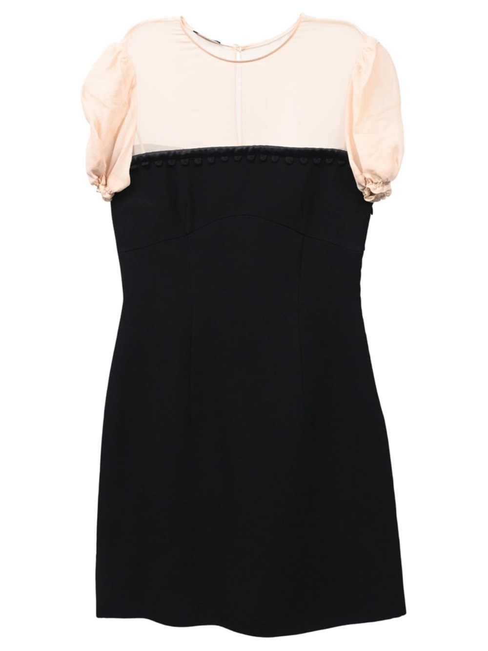 Miu Miu Black Dress with Blush Chiffon Top